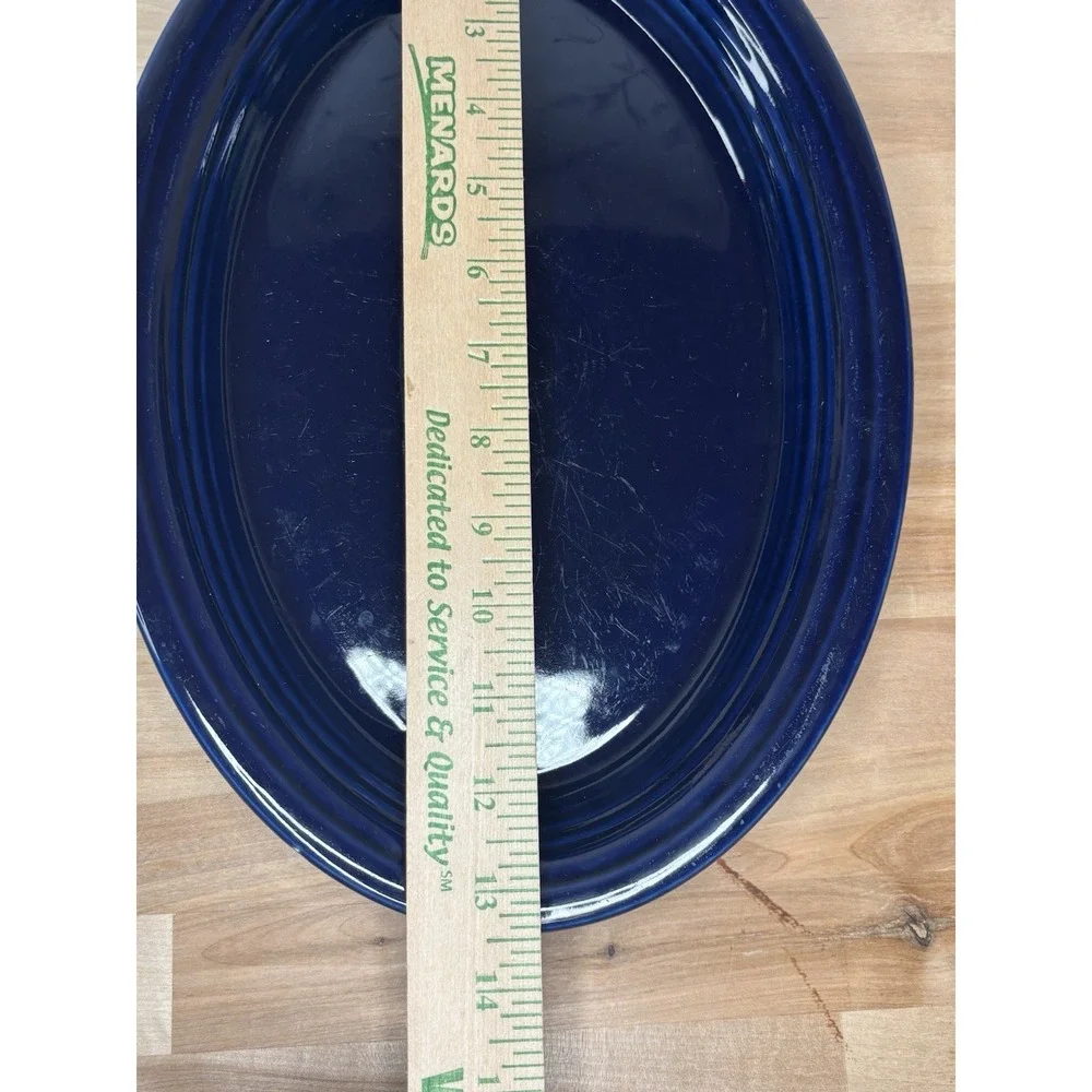 Fiesta Homer Laughlin Dark Blue Oval‎ Ceramic Platter 13 3/8